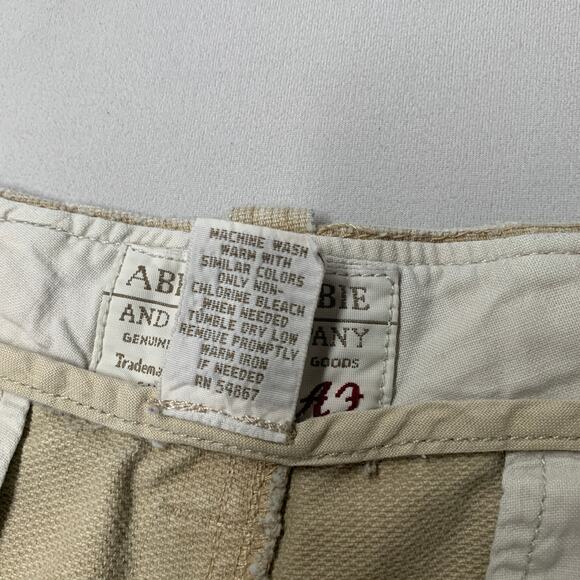 Abercrombie Fitch Mens Cargo Shorts 34 Khaki Tan Beige Vintage Pockets 6" - Picture 8 of 9